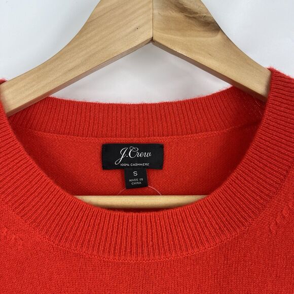 J Crew Sweater Size Small Womens Red Everyday Cashmere Crew Neck Leopard Heart - Picture 4 of 9